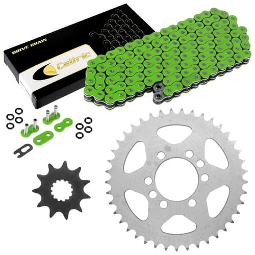 Green O-Ring Drive Chain & Sprockets Kit for Suzuki LT230E Quadrunner 230 86-93