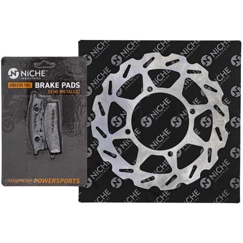 NICHE Brake Rotor Pad Kit Yamaha 3UN-W0045-00 Front Left Semi Metallic