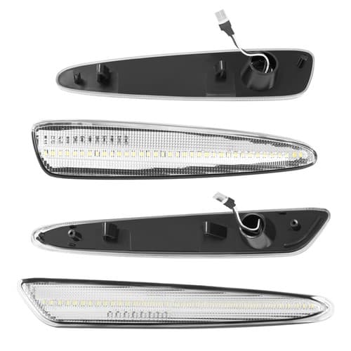4PCS White LED Front & Rear Side Marker Lights For Chevy Corvette C6 2005-2013