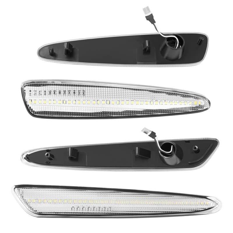 4PCS White LED Front & Rear Side Marker Lights For Chevy Corvette C6 2005-2013