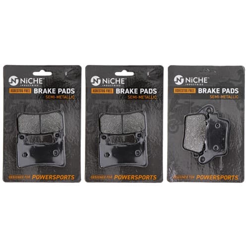 NICHE Brake Pad Set for Kawasaki Ninja ZX6R 43082-0131 Front Rear Semi-Metallic
