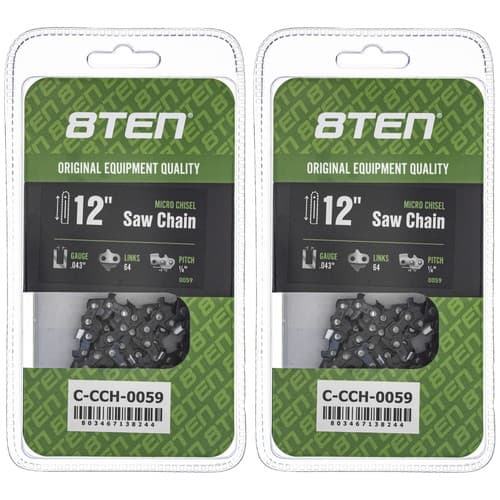Micro Chisel Chainsaw Chain 12 Inch .043 1/4 64DL for Stihl 36700050064 2 Pack