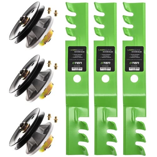 Deck Spindles & Toothed Blades Kit for Scotts S2348 S2048