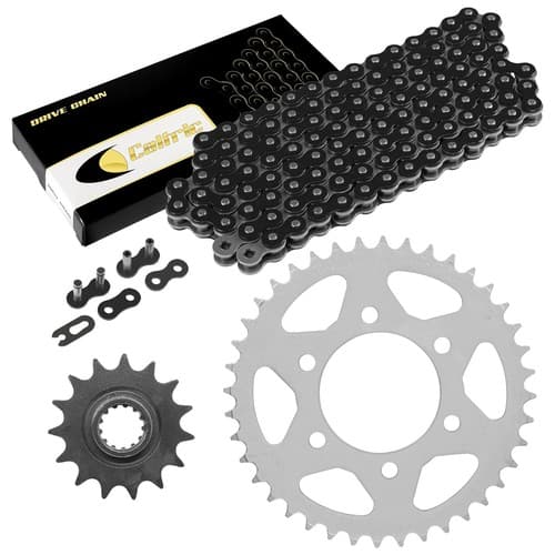 Black Drive Chain And Sprocket Kit for Kawasaki ZZR600 ZX600J 2005-2008