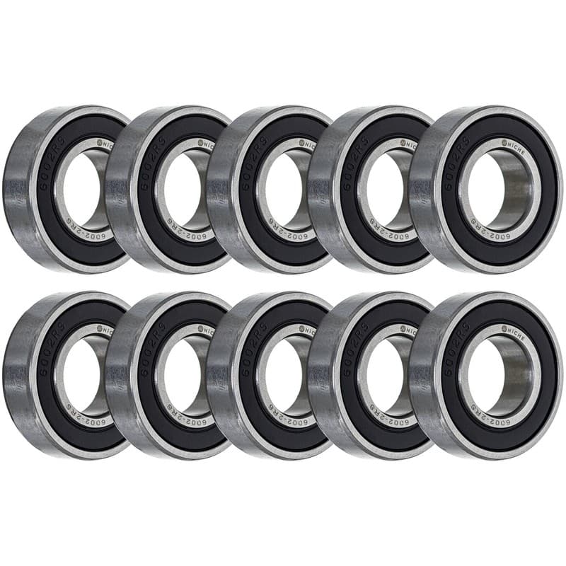 NICHE Wheel Bearing 6002-2RS 15x32x9mm Single Row Deep Groove 10 Pack