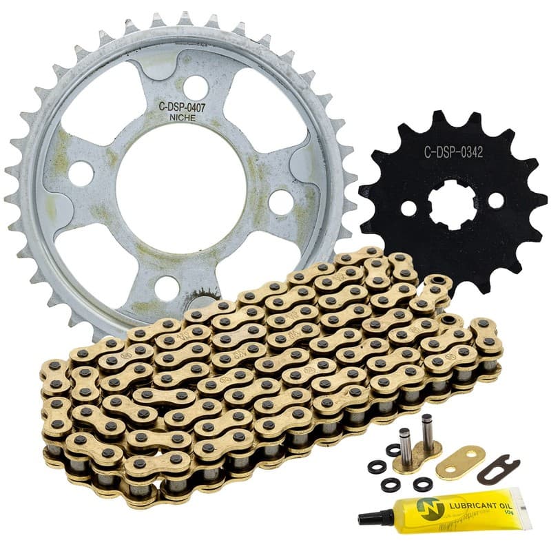 NICHE Sprocket Chain Set for Honda Grom 125 15/38 Tooth 420 X-Ring Front Rear