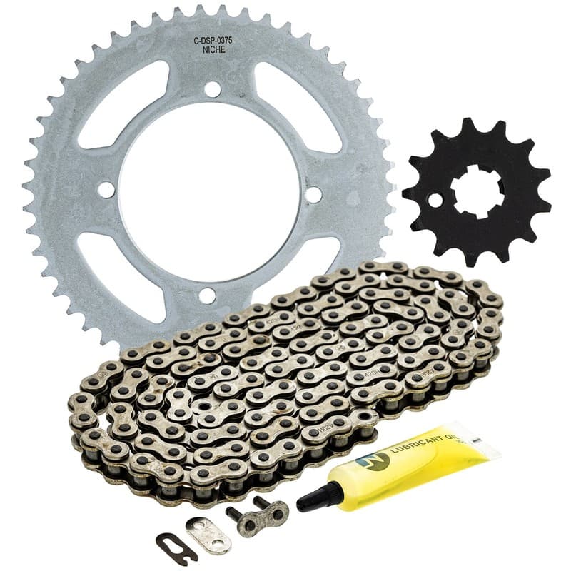 NICHE Sprocket Chain Set for Kawasaki KX100 KX112 13/51 Tooth 420 Front Rear Kit