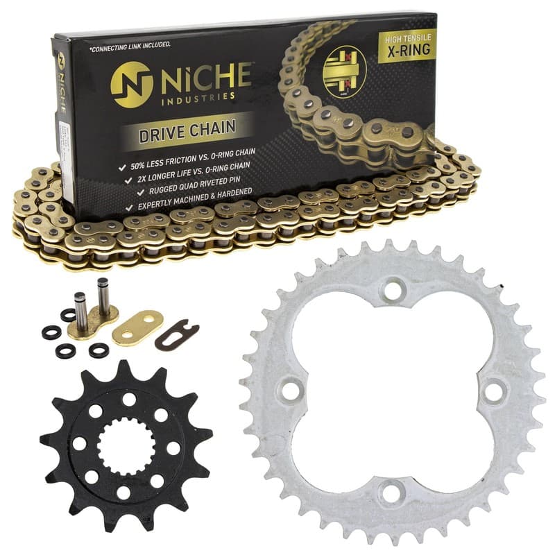Sprocket Chain Set for Honda TRX450R TRX450ER 13/38 Tooth 520 X-Ring Rear Front