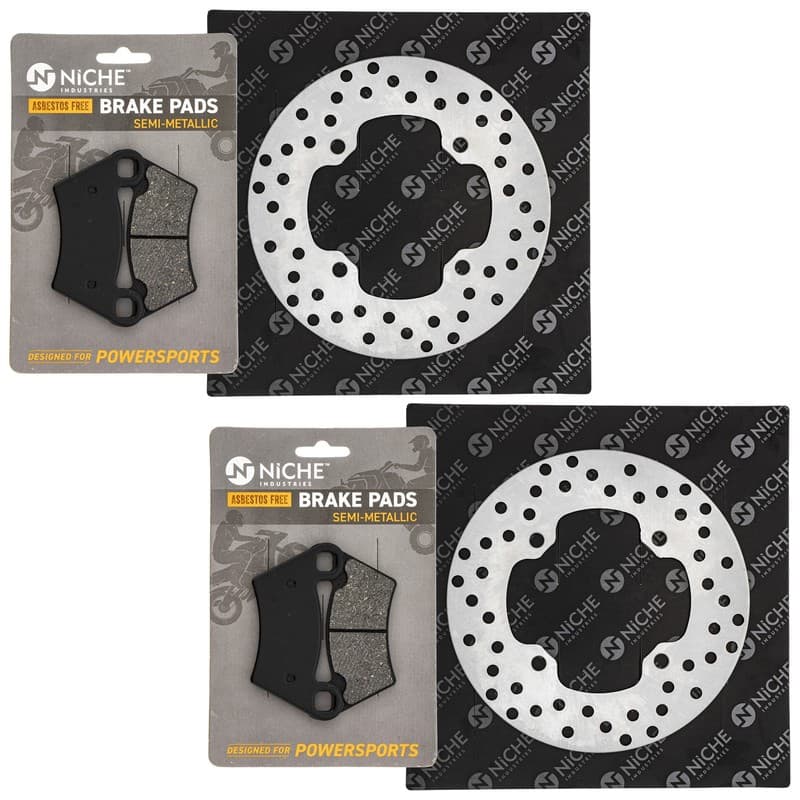 NICHE Rear Brake Rotor Pad Kit for Polaris 220241 2202097 5248250 Semi Metallic