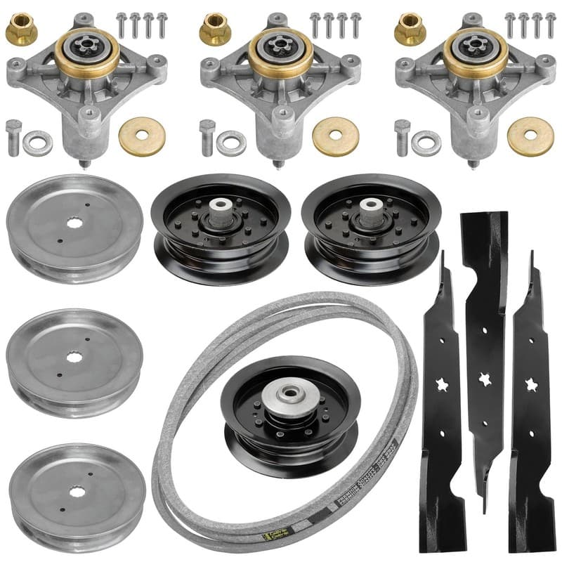 54" Deck Spindle Blade Belt Pulley Rebuild Kit Fits Husqvarna RZ5424 Zero Turn