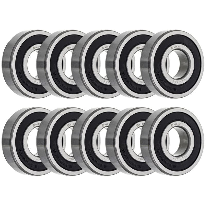 NICHE Wheel Bearing 63/28-2RS 28x68x18mm Single Row Deep Groove 10 Pack