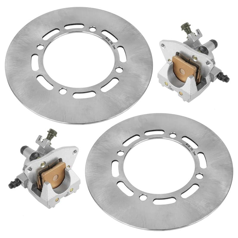 Front Left Right Brake Caliper w/ Discs for Yamaha Grizzly 660 YFM660F 4X4 03-08