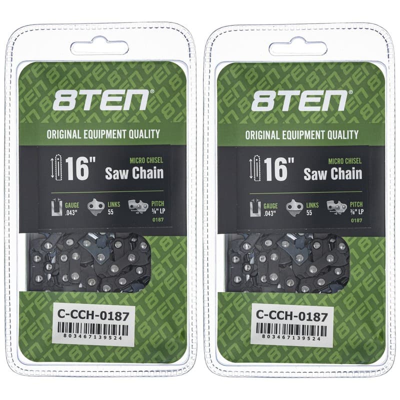 Micro Chisel Chainsaw Chain 16 Inch .043 3/8 LP 55DL for Stihl MS 170 180 2 Pack