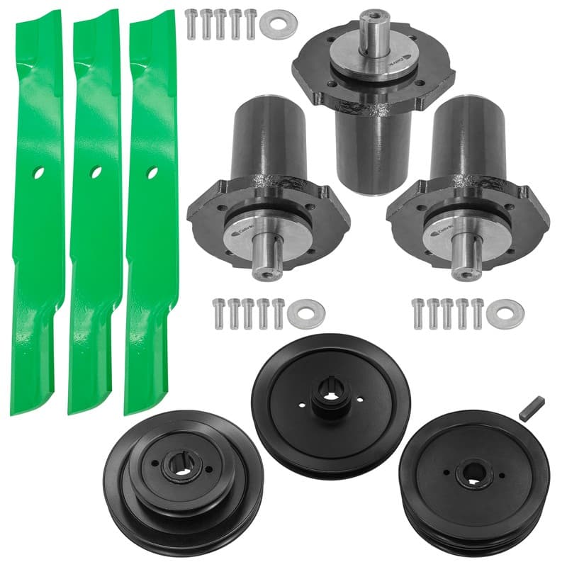 60" Deck Spindles w/ Pulley & Blade Kit for Ariens Max-Zoom 991075 991087 Mower