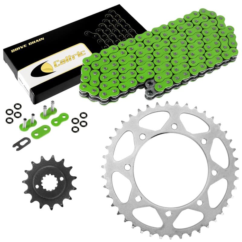 Green O-Ring Drive Chain & Sprocket Kit for Kawasaki KL650 KLR650A 1990-2016