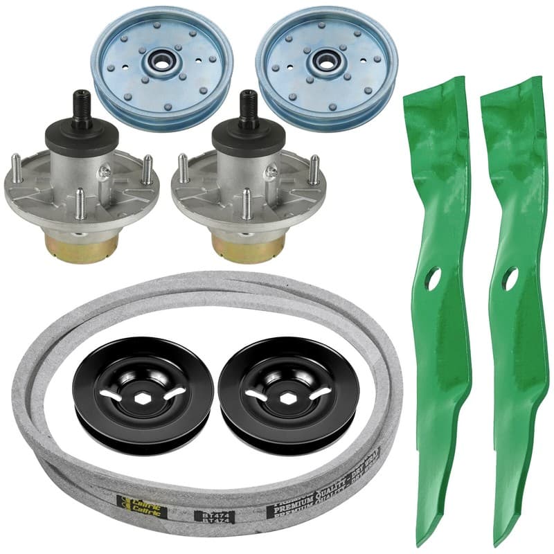 Spindles w/ Blades Pulleys & Belt Kit for John Deere Z335E Z335M Z345M Z345R 42"