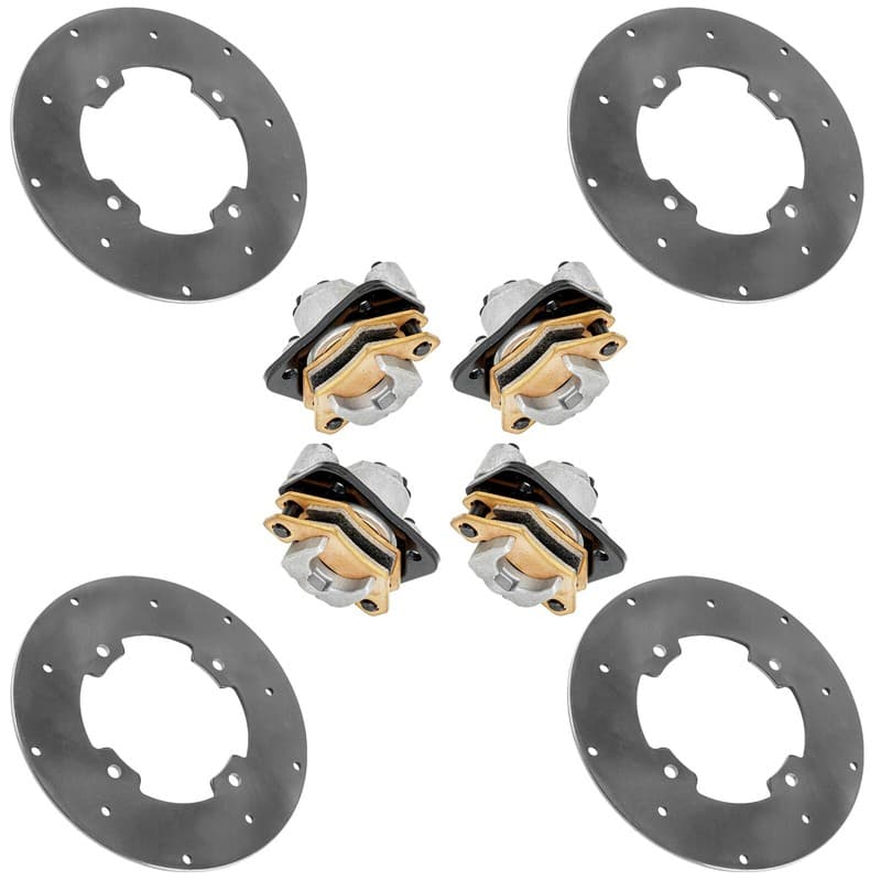 Front Left & Right Rear Brake Disc w/Calipers For Arctic Cat TRV 1000 2012-2015
