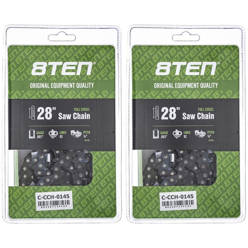 Full Chisel Chainsaw Chain 28 Inch .063 3/8 92DL for Stihl MS 441 660 661 2 Pack