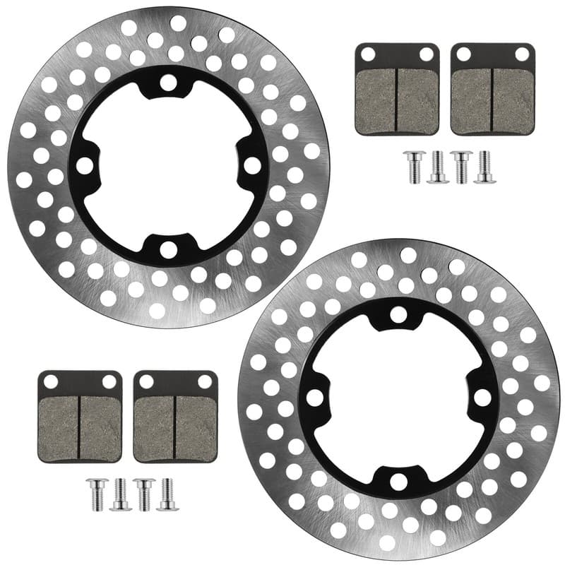 2 Front Brake Disc w/ Pads Bolt fits Yamaha Grizzly 450 YFM450FG 4X4 2007 - 2014