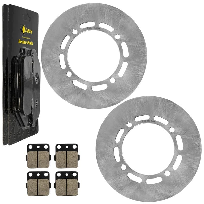 2 Front Brake Disc Rotor w/ Brake Pads fits Yamaha Grizzly 660 YFM660F 2003-2008