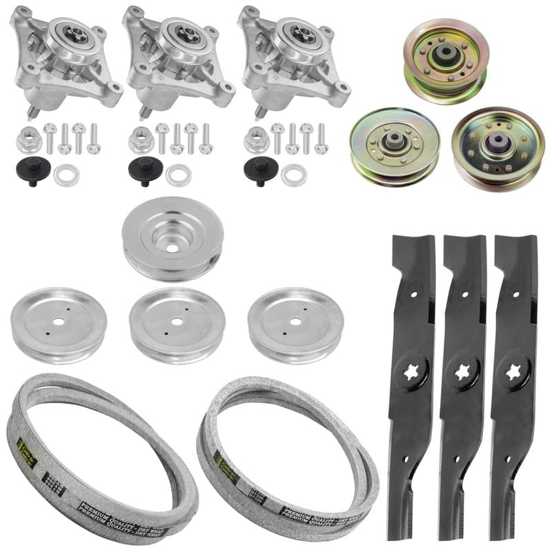 Spindle Blade & Pulley Belt For Husqvarna GTH2248 GTH250 GTH2548 YTH1848 48"