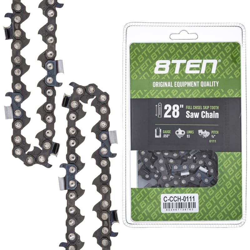 Full Chisel Skip Tooth Chainsaw Chain 28 Inch .050 3/8 93DL for Echo Husqvarna