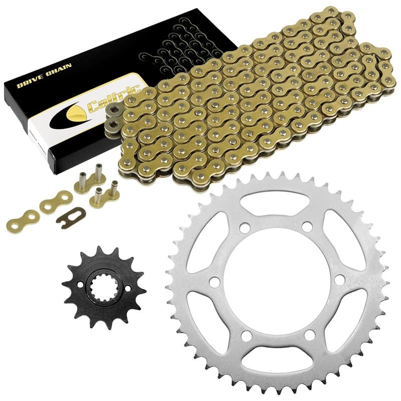 Drive Chain & Sprockets Kit for Kawasaki EX250F Ninja 250R 1988-2007