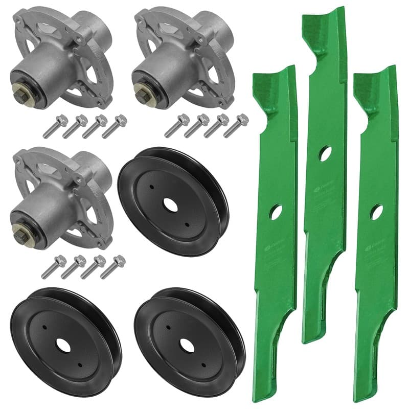 52" Deck Spindles w/ Pulleys & Blades for Craftsman ZTS6000 ZTS7000 Series Mower
