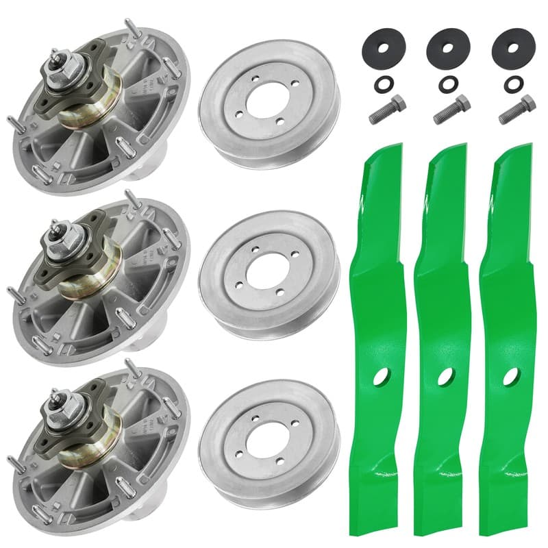 54" Deck Spindles w/ Pulley & Blade kit for John Deere Z920R Z925A Z925M Z930M