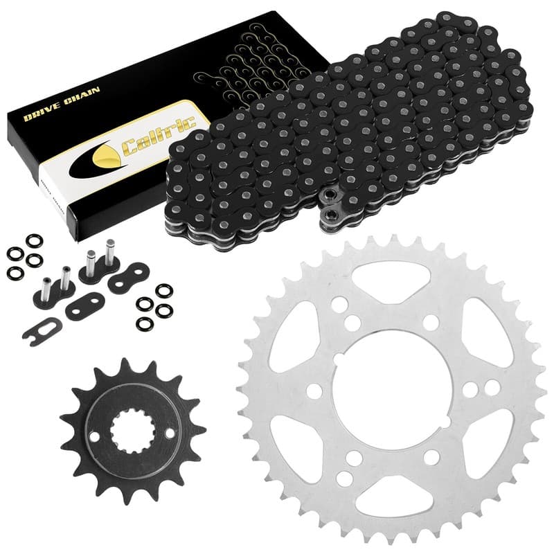 Black O-Ring Drive Chain & Sprockets Kit for Kawasaki ZX-6R ZX-6Rr Ninja 98-04